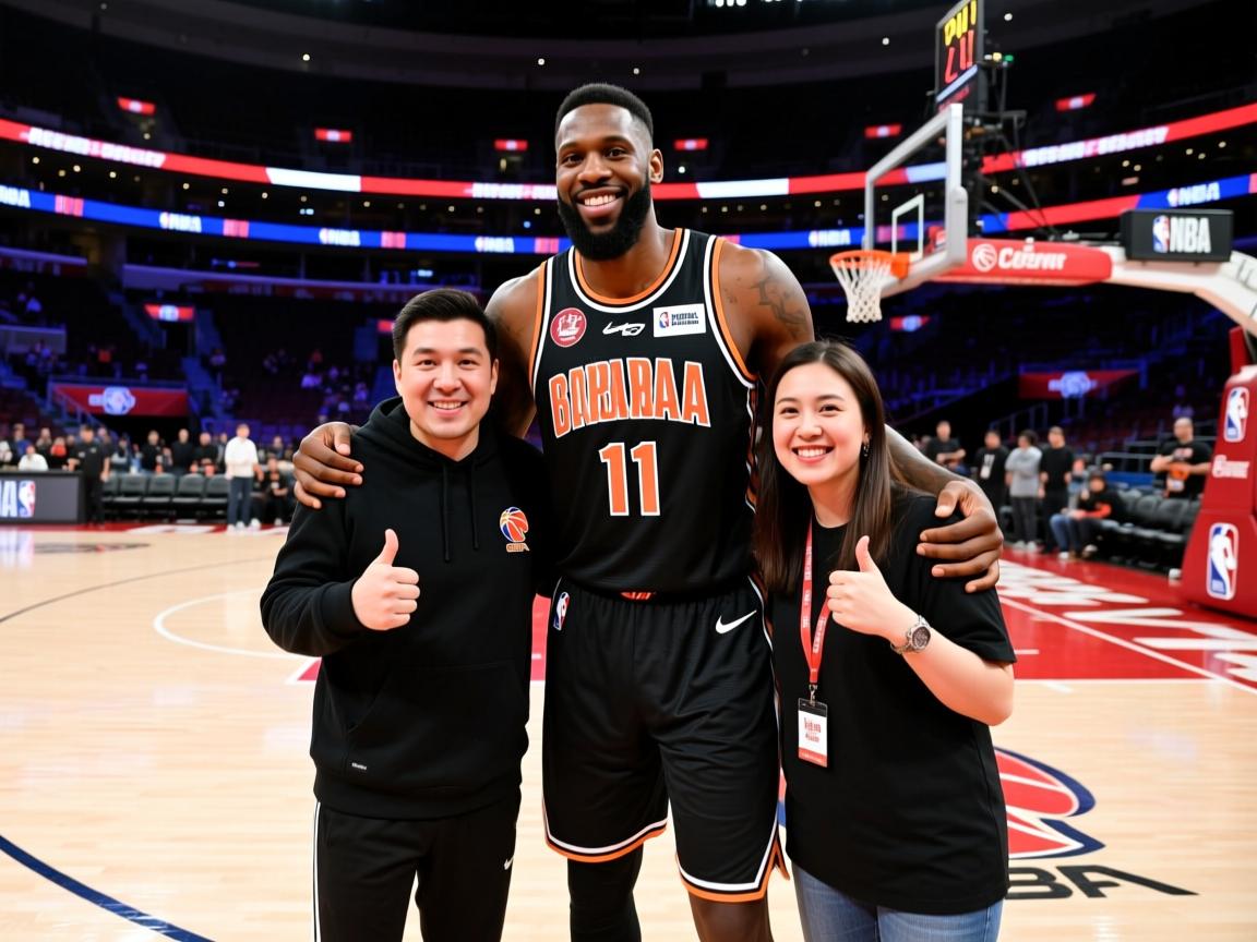 著名篮球明星与球迷合影留念  第2张